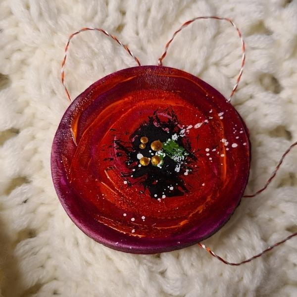 handmade poppy flower brooch